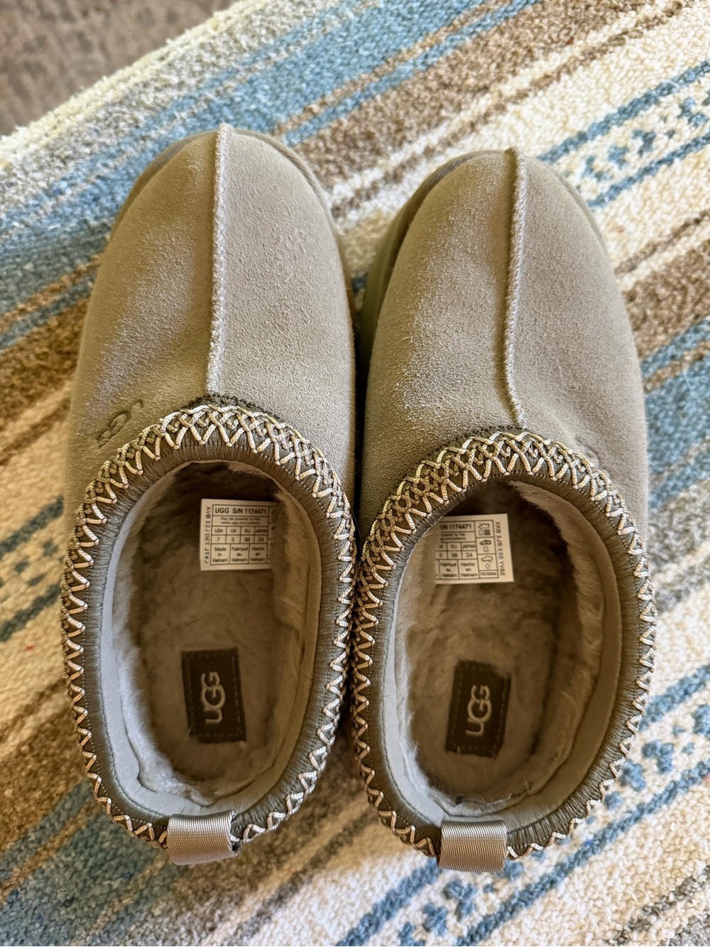 UGG Women's Taupe Suede Slip-On Clog Mules